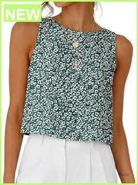 Sleeveless Crop Tank Top Loose Fit Summer Spring Vacation Tops